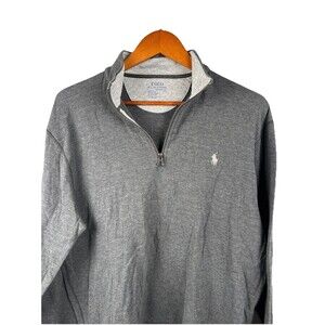 Polo Ralph Lauren Pullover Sweater Shirt Men Large Gray Performance 1/4 Zip